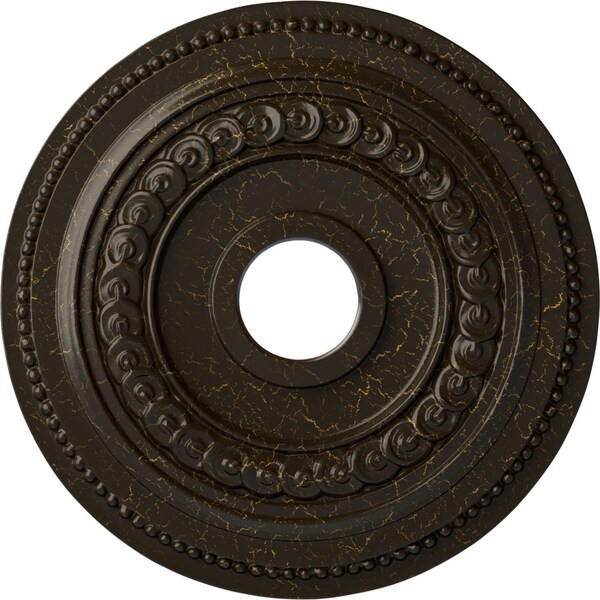 Ekena Millwork Oldham Ceiling Medallion (Canopies up to 8 5/8"), 18"OD x 3 3/8"ID x 7/8"P, Stone Hearth Crackle CM18OL1SHC - main
